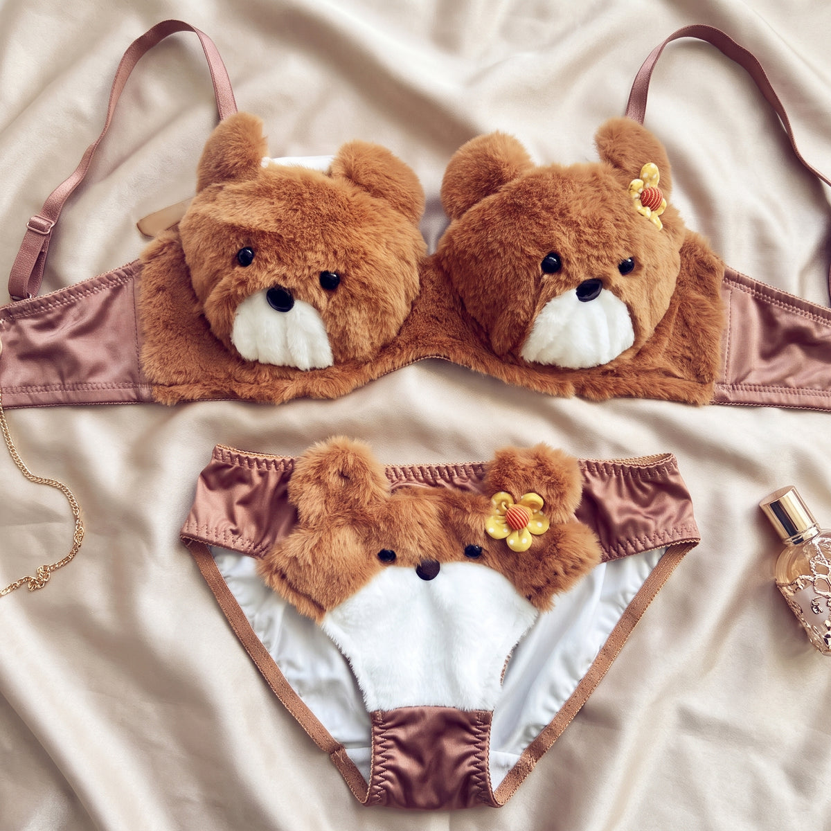 Plush Teddy Bear Lingerie Set