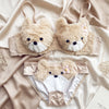 Plush Teddy Bear Lingerie Set – Beige